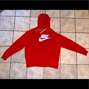 Nike Mens XL red hooded sweatshirt! Bright color great for fall! Good condition!